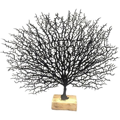 Decorative Sculpture Figurine Coral Tree Ornament Indoor Sculpture Branch Statue Resin Decorative Accessory Suitable for Living Room Bedroom Bar, Black (1/5)