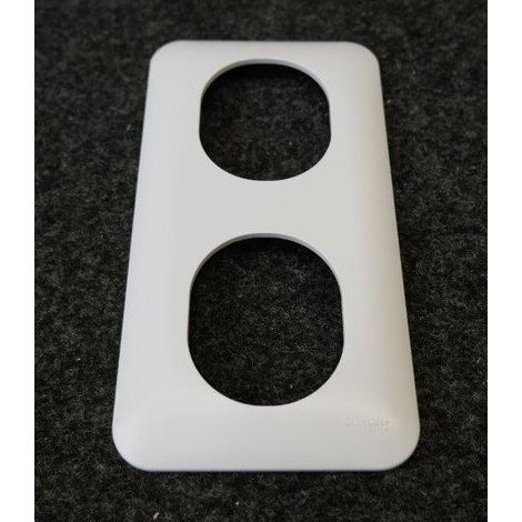 Schneider Electric – Plaque de finition blanche 2 postes 4 modules vertical entraxe 71mm – Série Ovalis pour installations modernes – Esthétique élégante (1/5)
