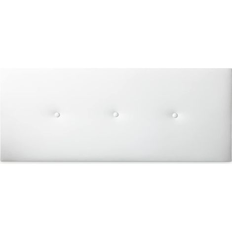 DUÉRMETE ONLINE - Testiera imbottita di alta qualità modello Milan, rivestimento in similpelle di alta qualità, con raccordi e viti, bianco, 145 x 60 cm (letto 135/140) (1/5)