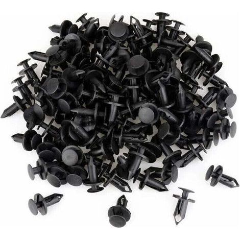 120pcs Car Plastic Rivet Fastener Clips Black Car Clips Plastic Rivets Fender 8mm Hole Push Plastic Rivets Fastener (1/5)