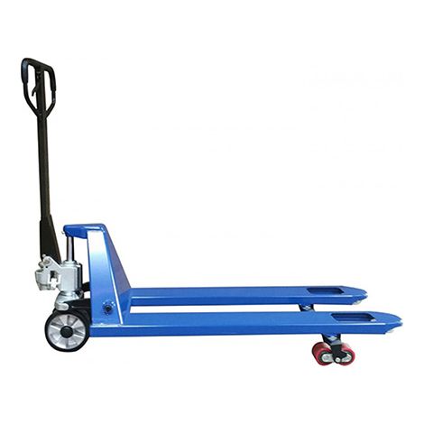 Matisère – Transpalette manuel bleu – Fourches 1150x540mm – Charge 2500kg – Roues caoutchouc Ø200mm – Boggies polyuréthane articulés - AC25CBVBLEU