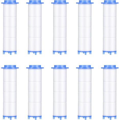 Lot de 10 filtres de rechange pour pommeau de douche 7,5 x 2,4 cm en coton PP (1/5)