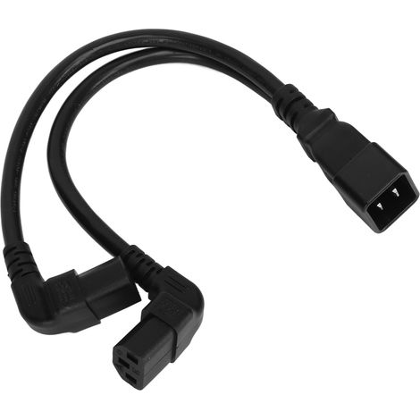 Câble de raccordement IEC320 C20 vers double C13, 1 entrée 2 sorties, angle droit pour lampe de bureau et imprimante, 32 cm (1/5)