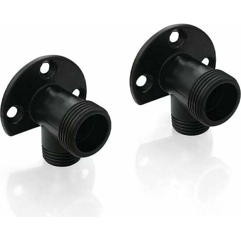 Kit d'installation noir mat pour connecter le tuyau pour robinet apparent, système de douche extérieur, mitigeur thermostatique, conversion encastré en surface NPT 1/2 mâle par G 3/4 mâle, 2 pc
