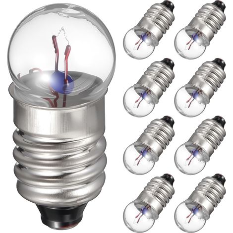 Packung mit 10 Miniatur-Glühbirnen – 2,5 V, 0,3 A, E10-Schraubsockel ideal für Physikexperimente in der Schule und selbstgebaute naturwissenschaftliche Unterrichtsmaterialien (1/5)