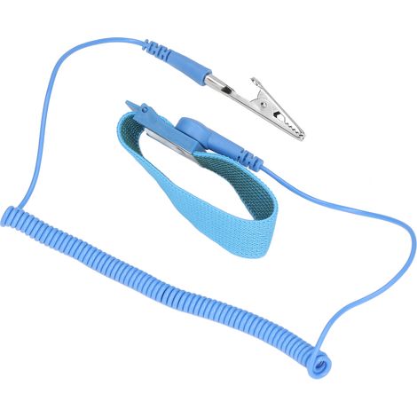 Bracelet de mise à la terre ESD ajustable pour composants électroniques, bleu - Antidécharge (1/5)