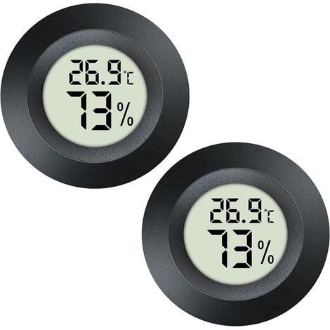 Lot de 2 Hygromètre, Thermomètre numérique, Précision +/-1°C, Intérieur Extérieur, Reptile Maison (1/5)