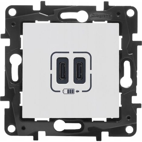 NILOE STEP MODUL WEISSE LADEBUCHSE 2X USB TYP C 3A 5V 15W 863139