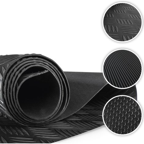 Gummimatte Odin, zuschneidbare Meterware geriffelt 100x200 cm schwarz (1/5)