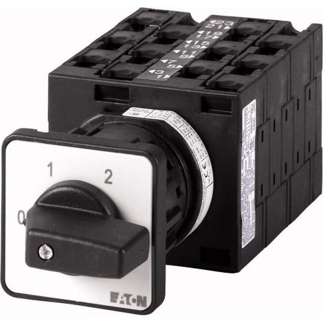 Inverseur Contacts: 12 32A 1-2 90° à accrochage,encastré fixation centrale 000004506 EATON T3-6-8370/EZ