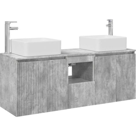 Bathroom Cabinet Set 3 pcs Concrete Grey 53 x 35 x 63 cm vidaXL (1/5)