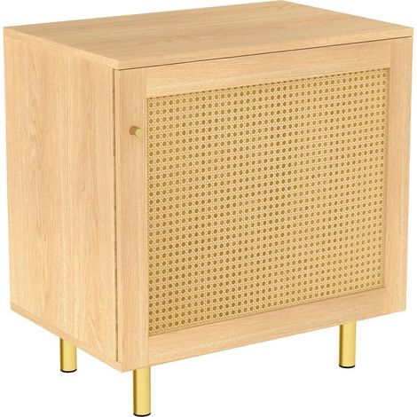 PLACARD AVEC PORTE ROTIN FONCTIONNEL MDF NATUREL 60 40 63 CM (1/4)