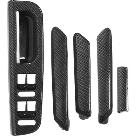 Poignée de porte intérieure en Fiber de carbone, cadre de panneau de levage, accessoires d'intérieur de voiture de remplacement pour B5 1998 – 2005 (1/5)