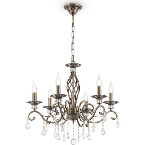 Lampadario Classico Grace Metallo Ottone 6 Luci (1/3)