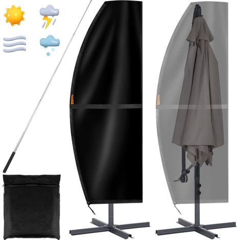 Housse Parasol Deporte 3x3, 420D Oxford Housse Parasol avec Sac de Rangement et Perche Télescopique, Imperméable (1/5)