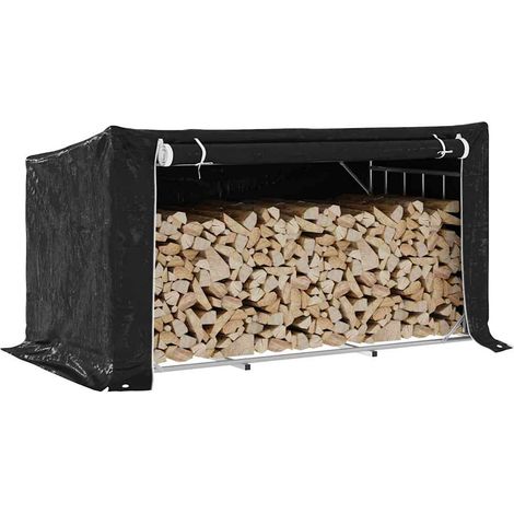 Brennholzregal mit Regenschutz 200,5x100,5x110,5 cm