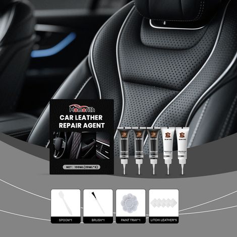 Kit d'entretien du cuir pour voiture, protection anti-rayures pour sièges en cuir, produit réparateur pour cuir usé -- Kit d'entretien du cuir (1/5)