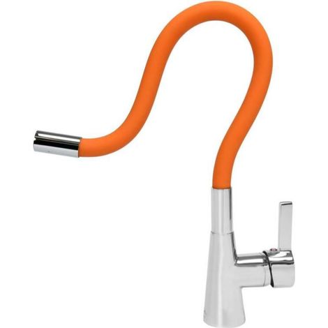 Mitigeur évier avec douchette flexible - Orange (1/5)