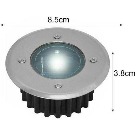 Lot de 6 lampes solaires encastrées rondes LED, diamètre 85mm en inox, résistant aux intempéries, autonomie 8h éclairage extérieur (1/5)