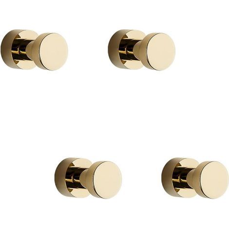 Goldene Handtuchhaken, 4er-Pack, rostfreie Bademantel- und Kleiderhaken aus Metall, selbstklebende oder wandmontierte Haken für Badezimmer, Küche, Schlafzimmer, Wohnzimmer, Büro