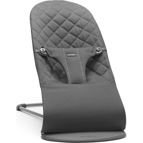 BabyBjörn Sdraietta Bliss, Tessuto, Trapunto classico, Antracite con Giochi per Sdraietta, Occhietti Vispi