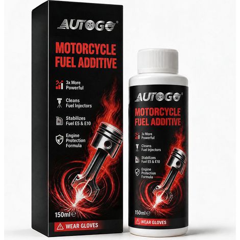 AUTUGO Nettoyant additif pour carburant de moto (aucun retrait requis) - Élimine les taches d'huile du corps de papillon et des injecteurs de carburant de la moto. (1/5)