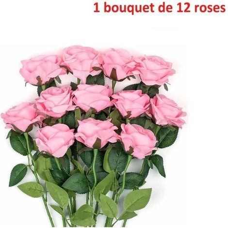 Fleurs Artificielles - Roses - Décoration Intérieure et Extérieure - 12 Roses (1/4)