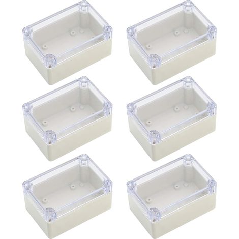 Lot de 6 boîtiers électroniques étanches IP65 - 58 x 83 x 33 mm - Couvercle transparent - Maisons de projet universelles - Boîte de jonction pour l'extérieur et l'intérieur - Boîtier en plastique (1/5)