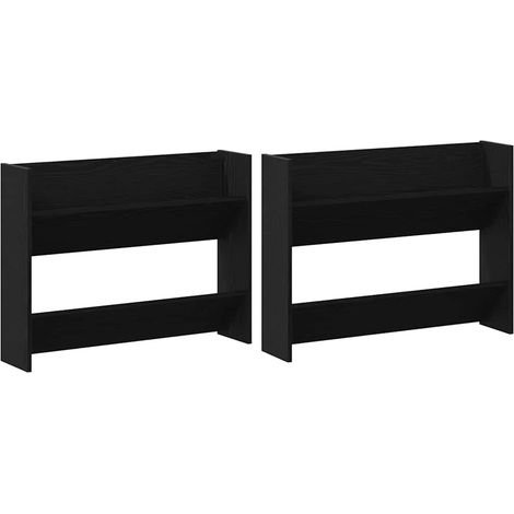 Maison Exclusive - Mobile per scarpe 2 pcs Rovere Nero 83 x 18 x 60 cm