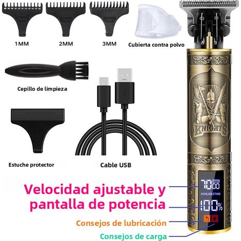 (Modèle B3) Tondeuse à cheveux rechargeable pour barbiers, en métal, avec une autonomie allant jusqu'à 50 minutes. (1/5)