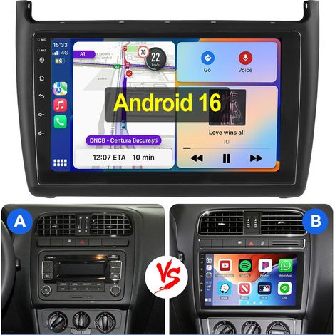 Pour VW Polo 6R 6C 2009-2017 Android 16 Carplay Autoradio GPS RDS WIFI FM 2+16G (1/5)