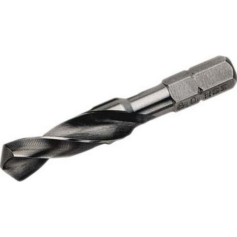 Broca helicoidal con mango hexagonal 1/4'', Ø nominal : 8,50 mm, Largo hélice 33 mm, Largo total 53 mm (1/5)