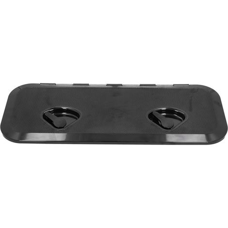Trappe de pont avec couvercle d'inspection à charnière 180°, anti-UV, serrure pour bateau marine 61 x 24 cm (Noir) (1/5)