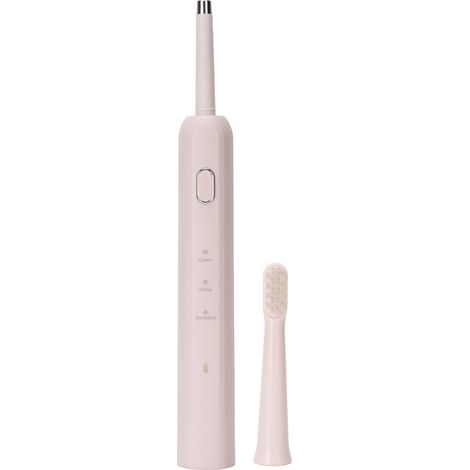 Brosse à dents électrique ultrasonique, 3 modes, batterie rechargeable USB, 2 têtes de brosse, étanche IPX7, minuteur intelligent, pour adultes, rose (1/5)