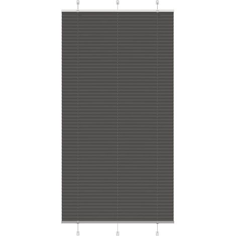 Plissee Schwarz 110x200 cm Stoffbreite 109,4 cm Polyester