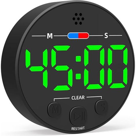 Minuteur LCD LED transparent avec aimant puissant, mode compte à (1/5)