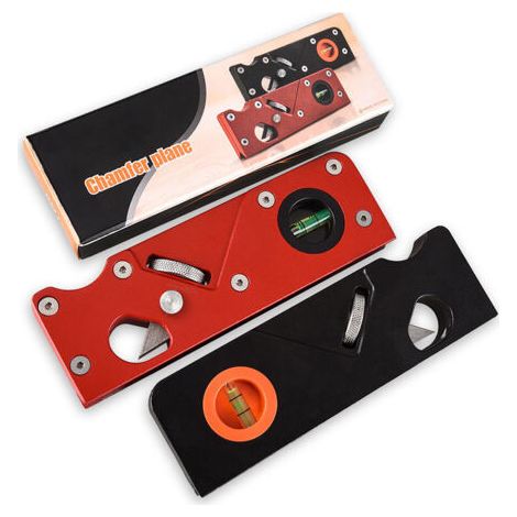 2pcs multifunctional wood planer chamfering planer for woodworking (black + red) (1/5)