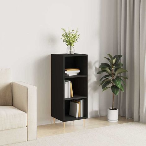 vidaXL Buffet noir 34,5x32,5x90 cm bois d'ingénierie (1/5)
