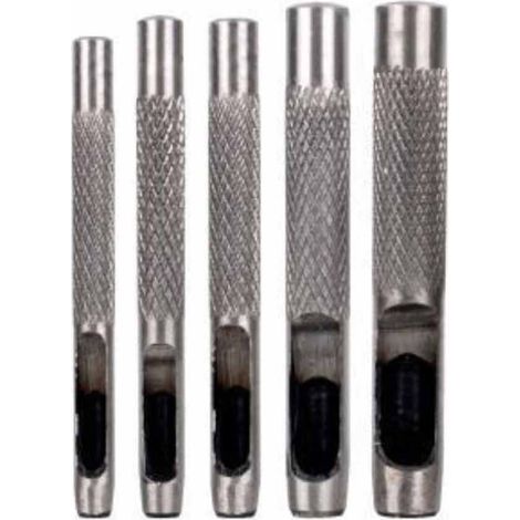 Fustelle in acciaio 5 pezzi per foratura su cuoio cinturini lamiere stoffa punzoni fori rotondi da 4 a 10 mm (1/2)