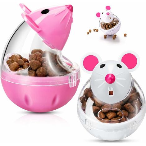 2 Pieces Interactive Cat Feeder Food Ball Cat Mouse Food Cup Food Toy Ball Treat Ball Pet Cat Feeder (1/5)