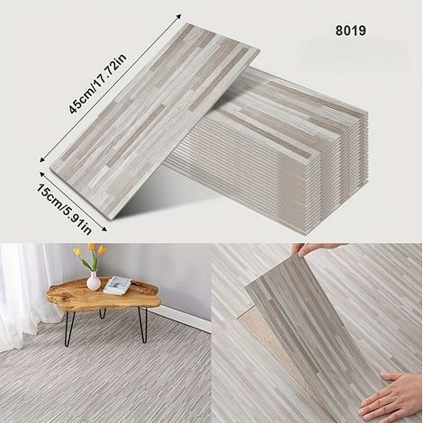 (Style 21, 10 pièces) Stickers de sol 3D auto-adhésifs, papier peint épais imitation bois, imperméables et résistants à l'usure (1/3)