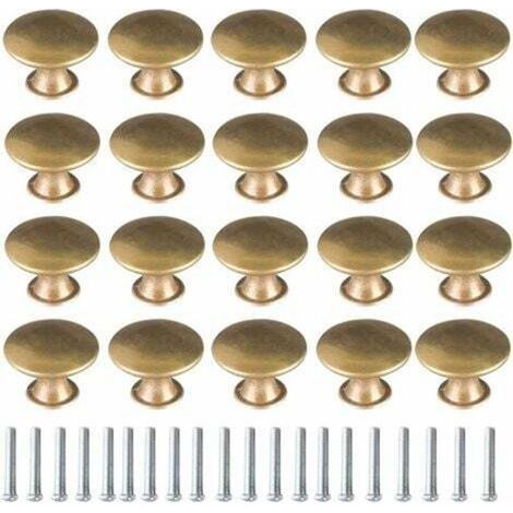 Pomelli per porte in ottone Enowelir, 20 pezzi, maniglie vintage in ottone, pomelli per mobili, pomelli per cassetti, maniglie per mobili, pomelli vintage per cassetti, armadi, pensili da cucina (1/4)