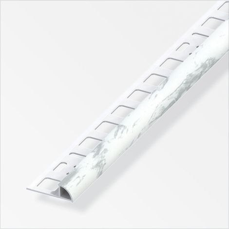 alfer Viertelkreisprofil PVC glatt weiß marmor Fliesenschienen (1/2)