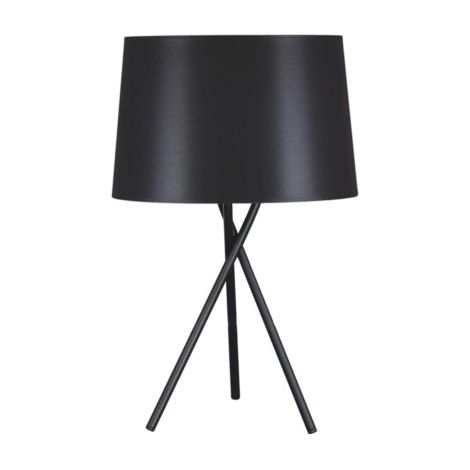 Lampe table moderne noire à abat-jour Kaja Remi E27