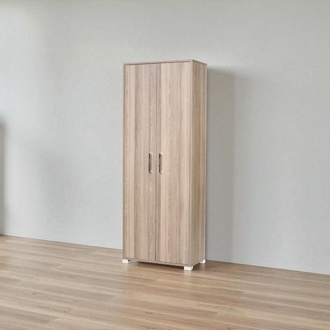 Scarpiera 2 ante grande in legno con ripiani 70x189h cm Larice Grigio (1/3)