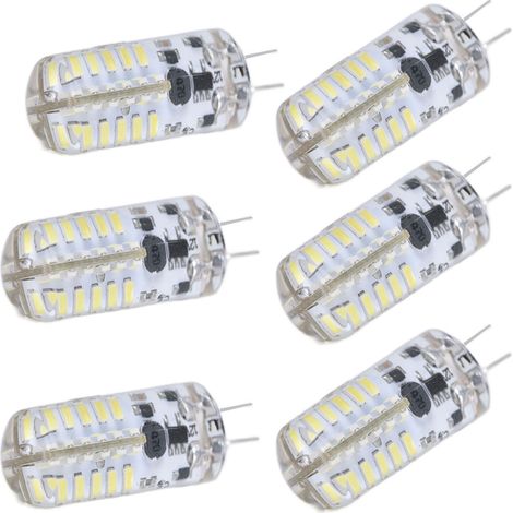 Lot de 6 ampoules LED G4 3W (équivalent 20W) pour socle JC bipin, AC/DC12V, remplacement halogène T3, lumière blanche pure (1/5)