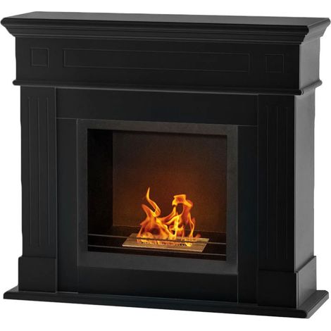 Cambridge - Bioethanol-Holzboden-Kamin 110x37xH102 cm, schwarz
