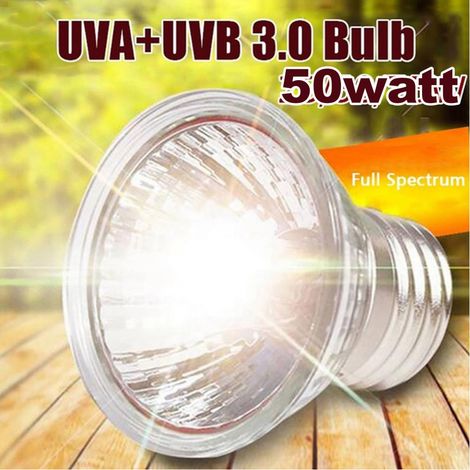 TrAdE Shop Traesio - Lampada Giorno Per Rettili Tartarughe Terrario 50w Luce Solare Raggi Uva+uvb 3.0 - (1/2)