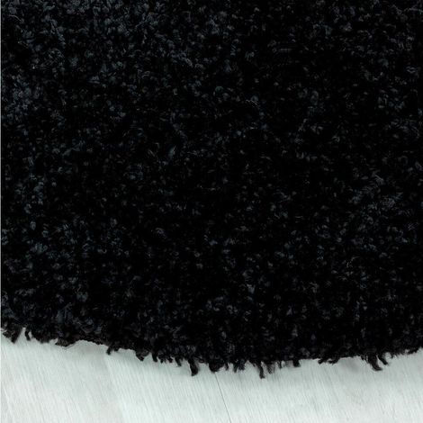 Tapis shaggy uni rond Gadol Noir Ø 200 (1/5)