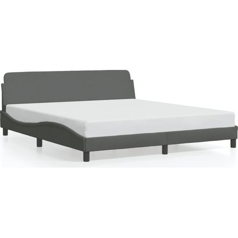 Lit double,Lit adulte,Cadre de lit Dover gris foncé 160x200 cm tissu CFW2075211 (1/5)